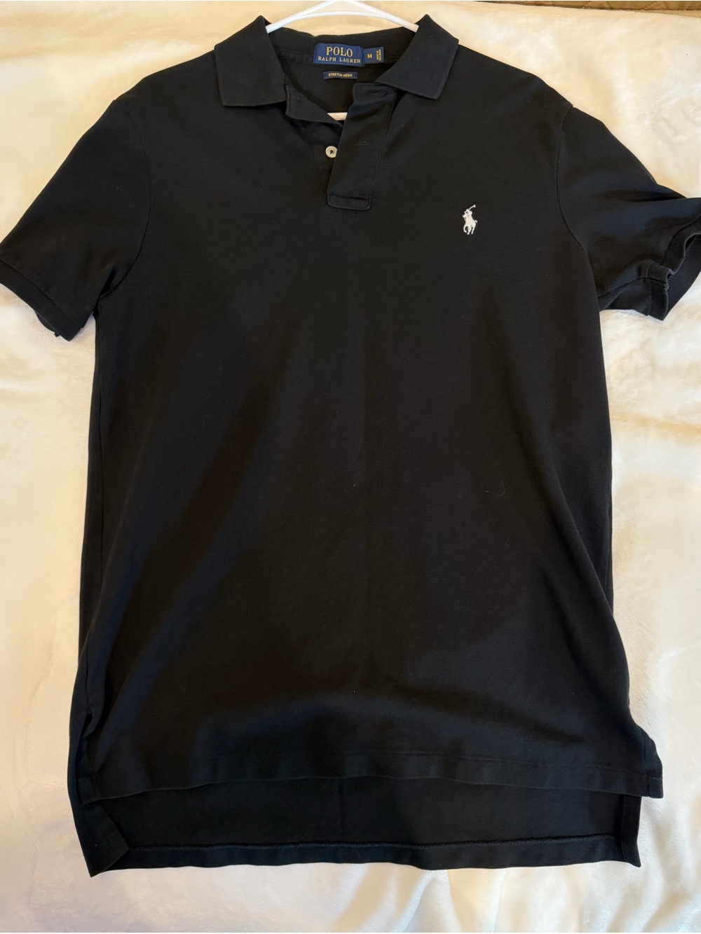 Polo by Ralph Lauren Black Short-Sleeve Polo with White Pony
